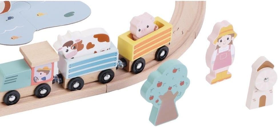 Set de Tren Granja de Madera