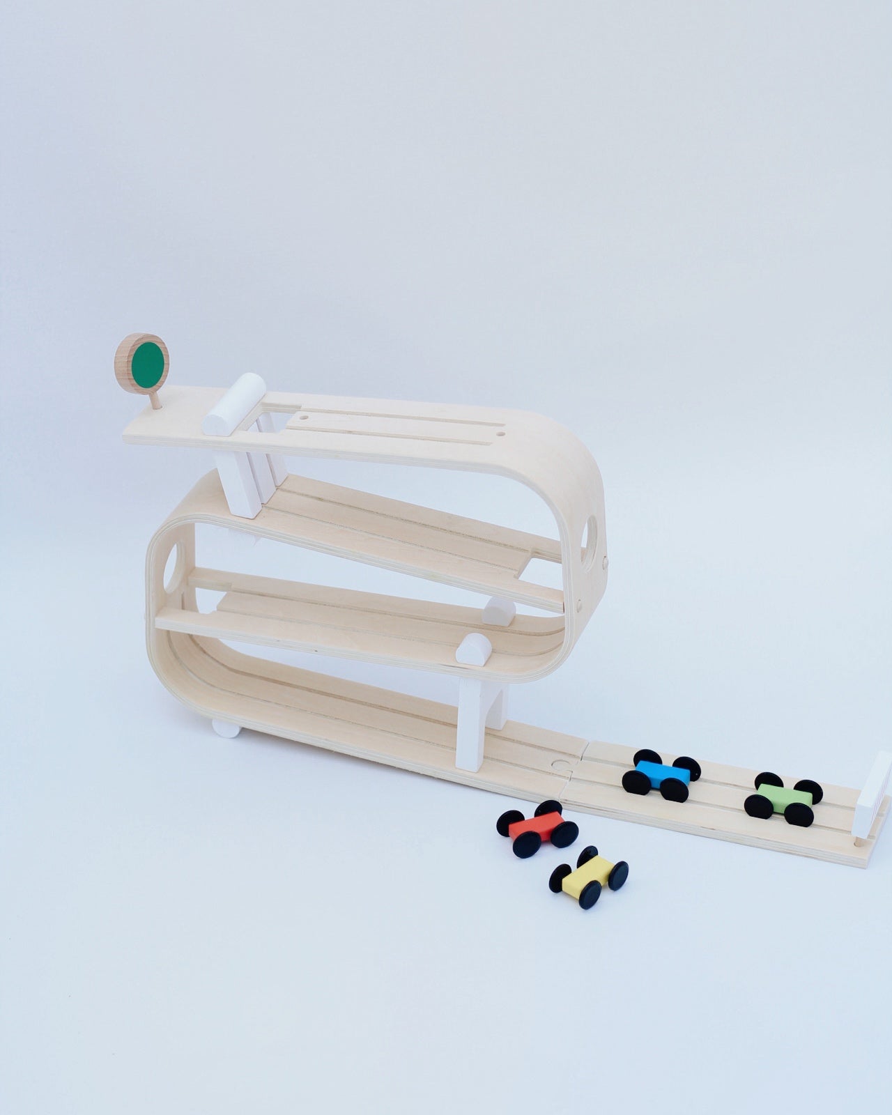 Pista de carritos madera