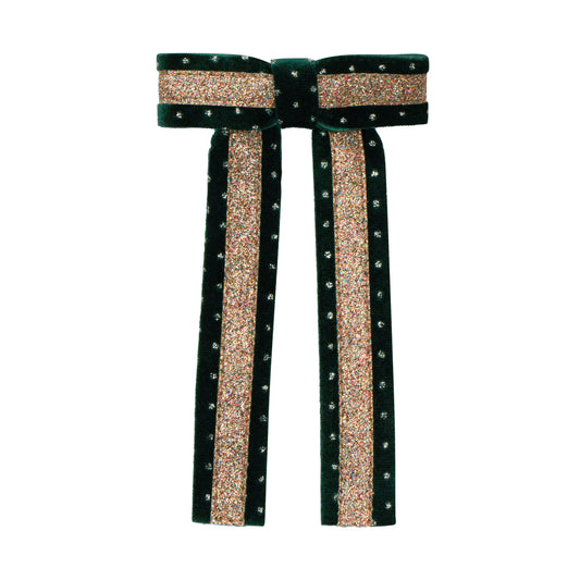 Circus glitter bow - green