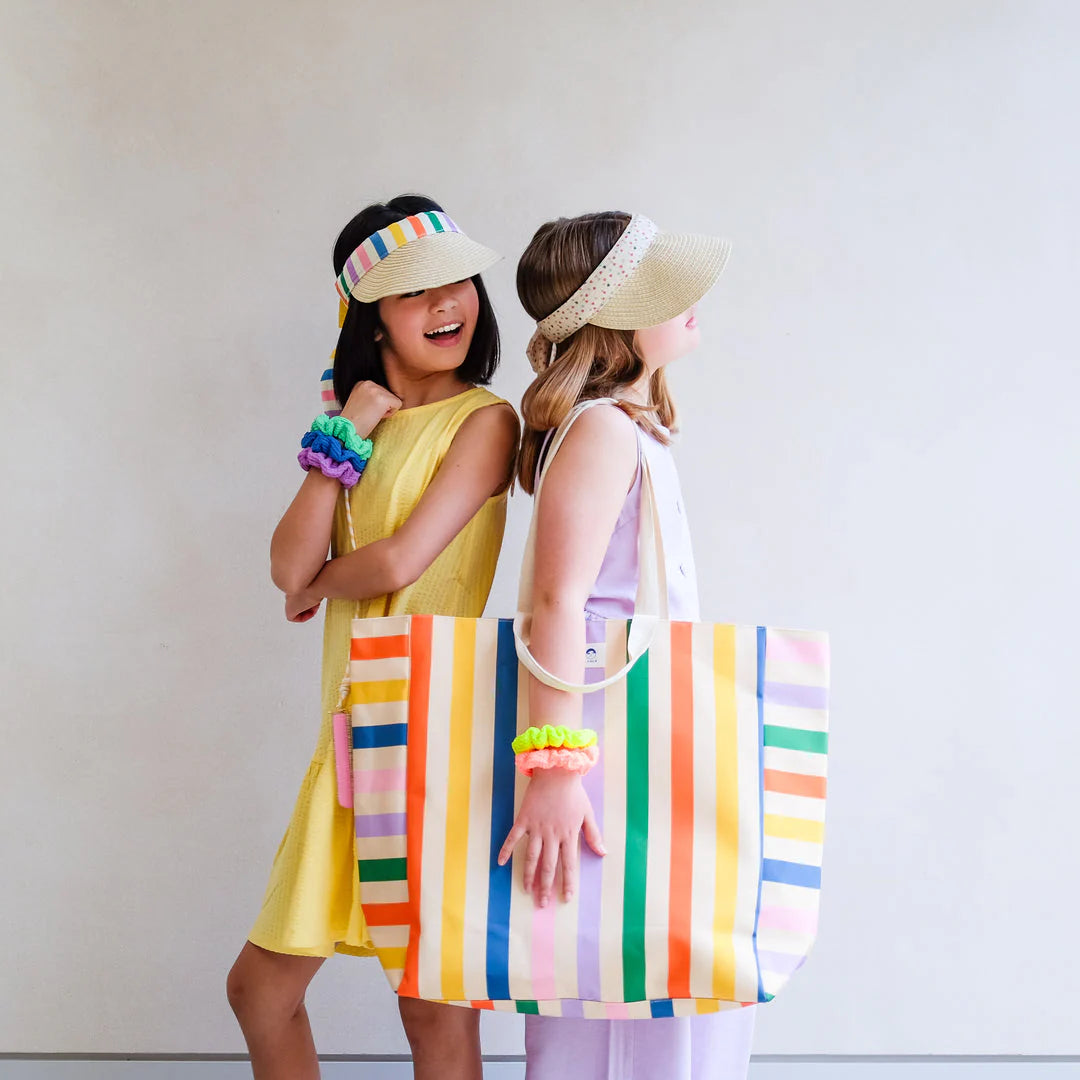 Striped beach bag