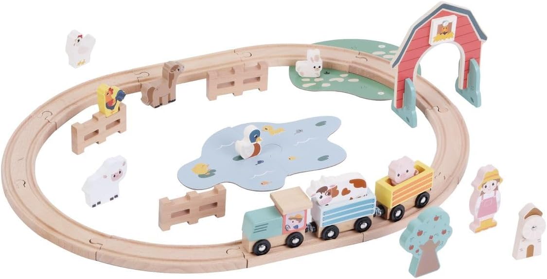 Set de Tren Granja de Madera