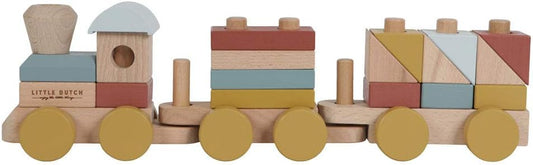Tren de bloques de madera