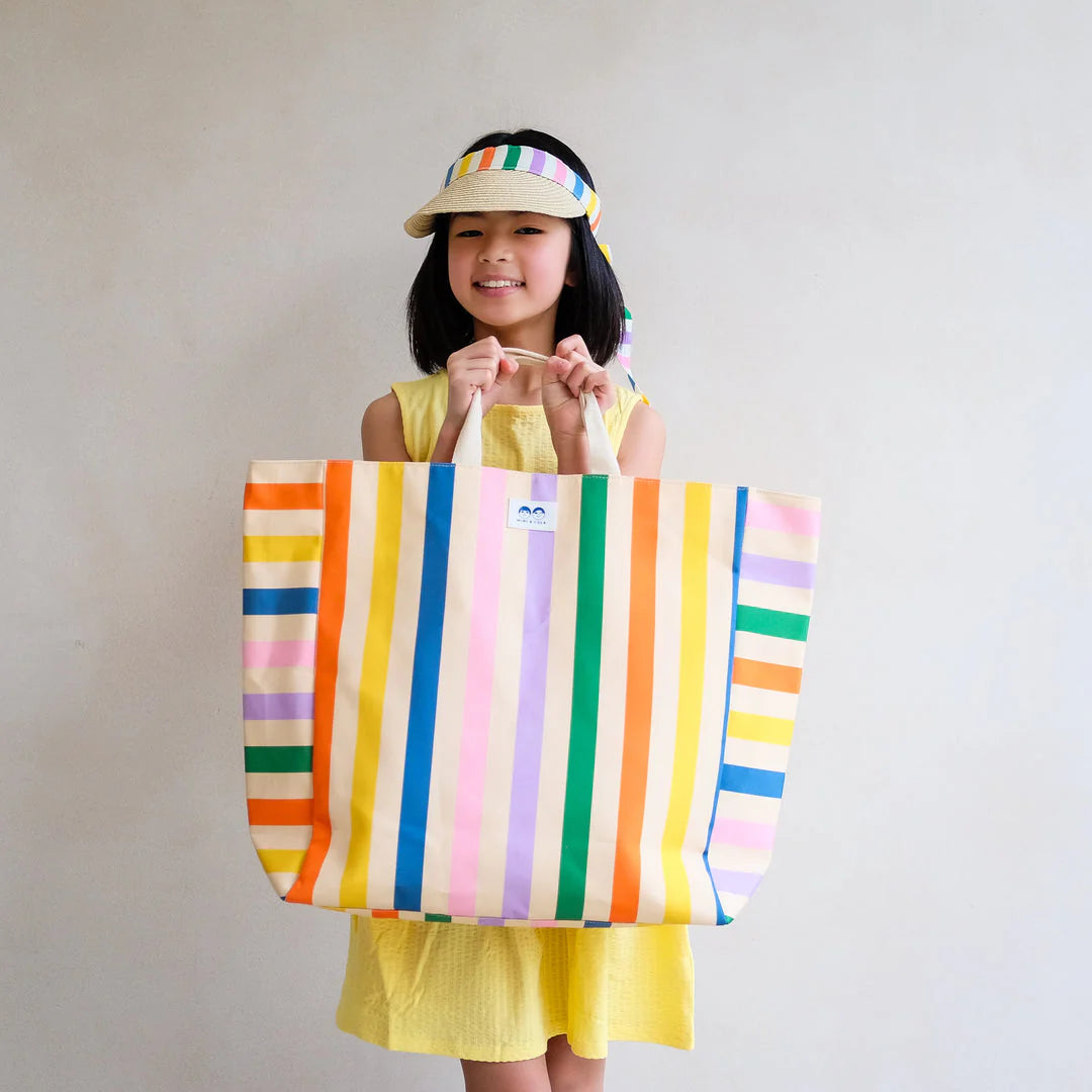 Striped beach bag