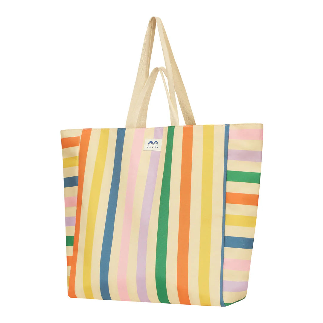 Striped beach bag