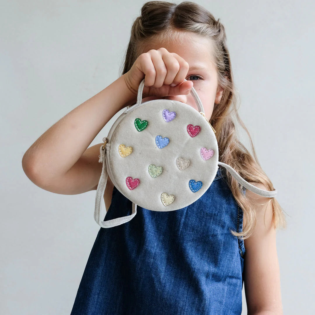 Jazzy hearts velvet bag