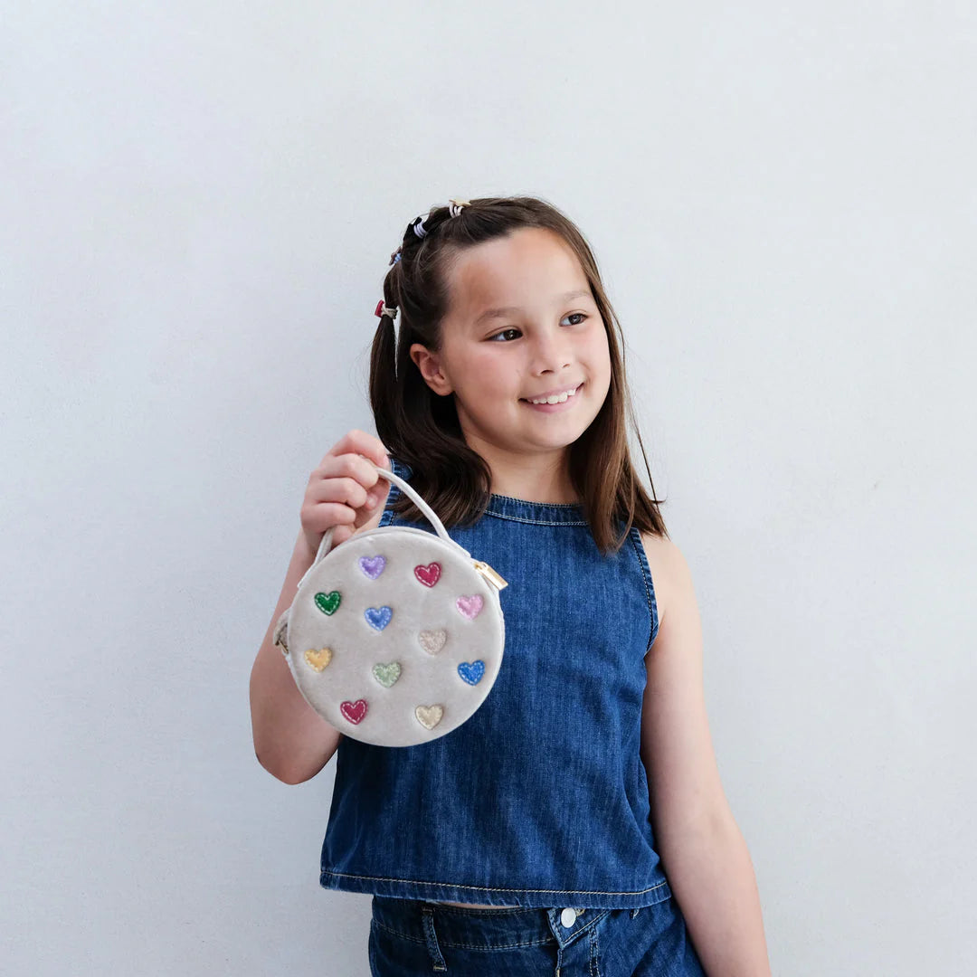 Jazzy hearts velvet bag