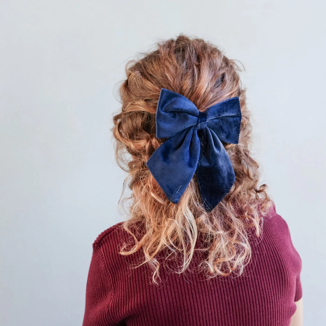 Stripe agnes bow clips