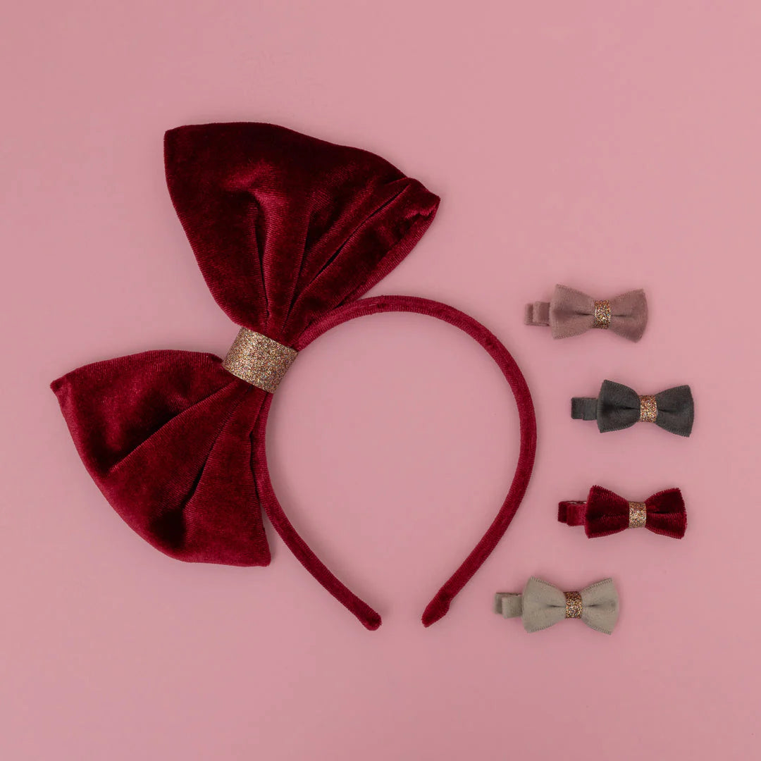 Christmas velvet bow clips