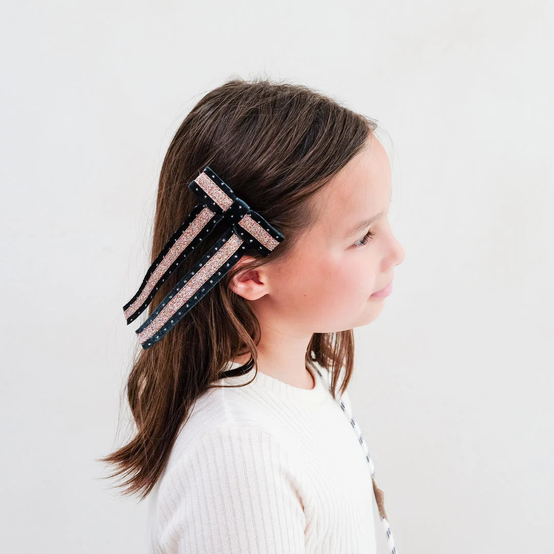 Circus glitter bow - green