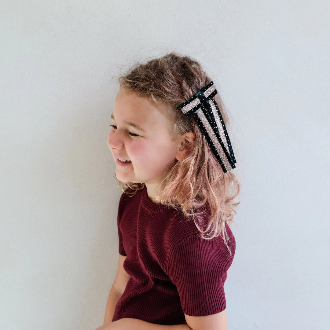 Circus glitter bow - green