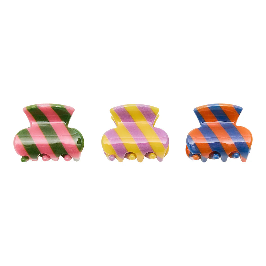 Stripped mini claw clips