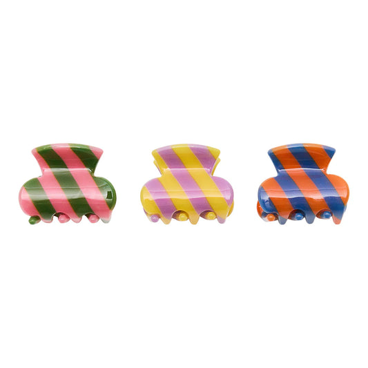 Striped mini claw clips