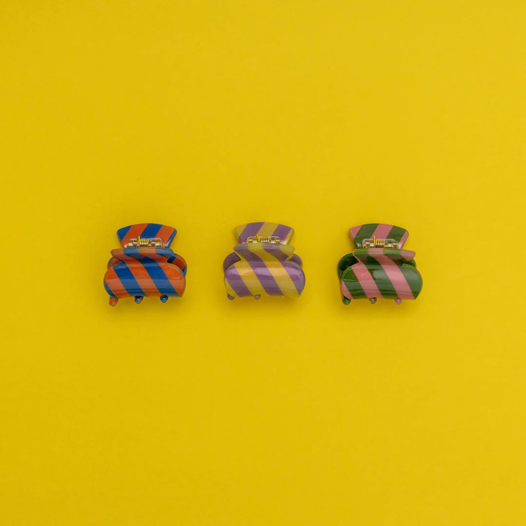 Stripped mini claw clips