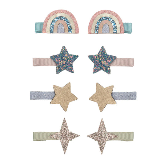 Over the rainbow mini clips Pastel